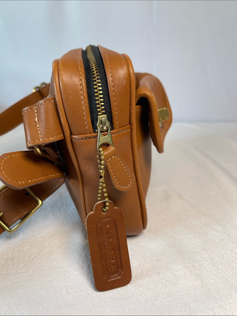 Coach 0921-130 Vintage Waist Pack Style 507 British Tan Leather Authenticated - Picture 5 of 16